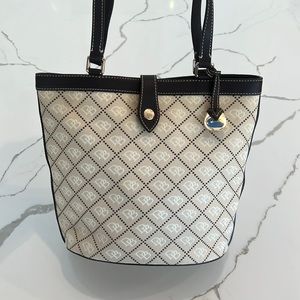 Cream & Brown AUTHENTIC “DB” logo Dooney & Bourke Purse w/ FREE Matching Wallet